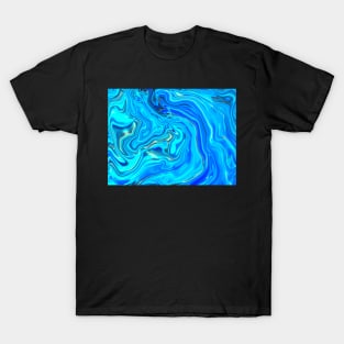 Holographic Liquid Marble, Icy Blue T-Shirt